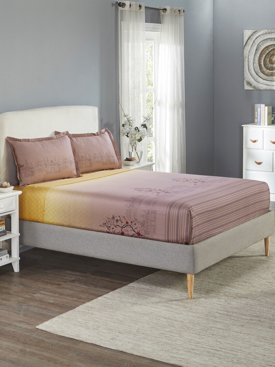 MYTRIDENT Beautiful Beginnings Beige Cotton 210 TC King Bedsheet with 2 Pillow Covers
MYTRIDENT Beautiful Beginnings Beige Cotton 210 TC King Bedsheet with 2 Pillow Covers