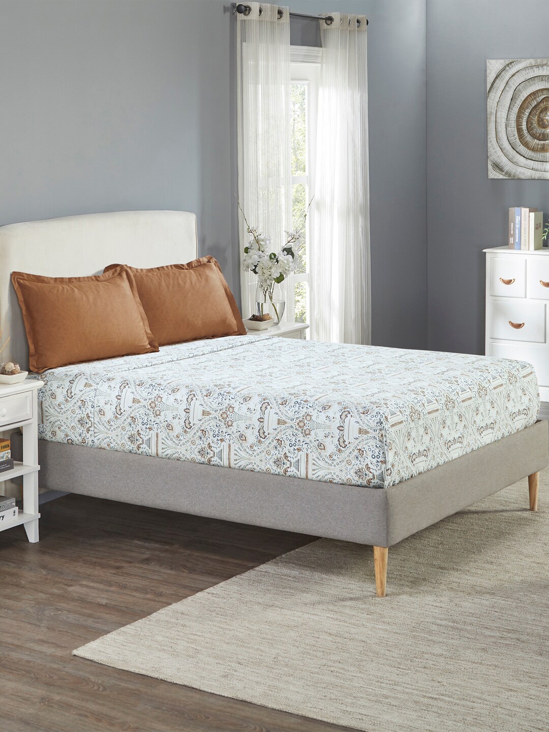 MYTRIDENT Beautiful Beginnings White Cotton 210 TC King Bedsheet with 2 Pillow Covers
MYTRIDENT Beautiful Beginnings White Cotton 210 TC King Bedsheet with 2 Pillow Covers