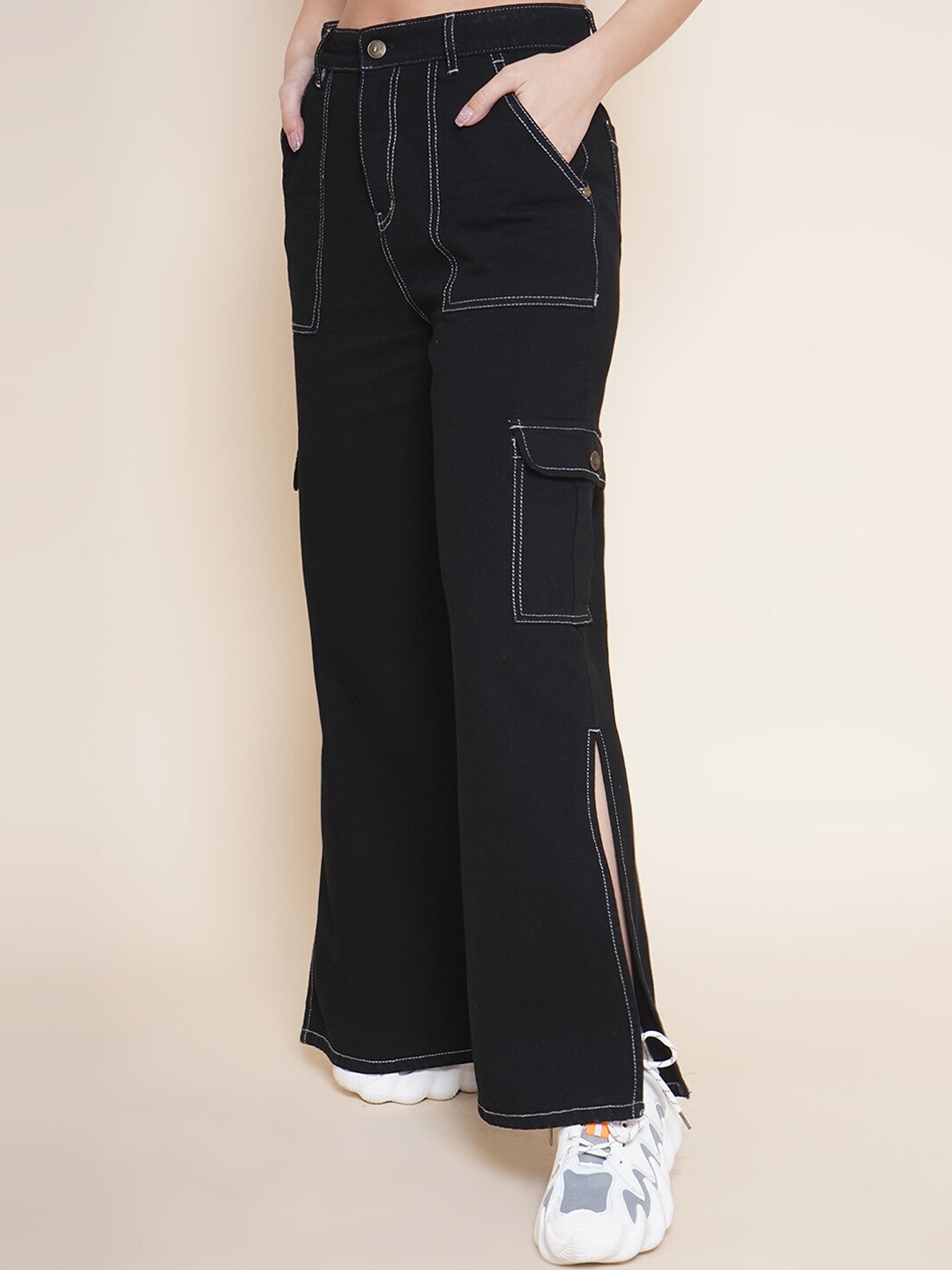 VESTIDO MODAS Women Boyfriend Fit High-Rise Clean Look Pure Cotton Cargos, Black
VESTIDO MODAS Women Boyfriend Fit High-Rise Clean Look Pure Cotton Cargos, Black