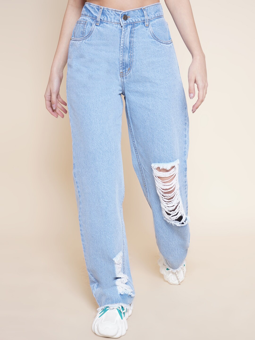 VESTIDO MODAS Women Straight Fit High-Rise Highly Distressed Pure Cotton Jeans, Blue
VESTIDO MODAS Women Straight Fit High-Rise Highly Distressed Pure Cotton Jeans, Blue
