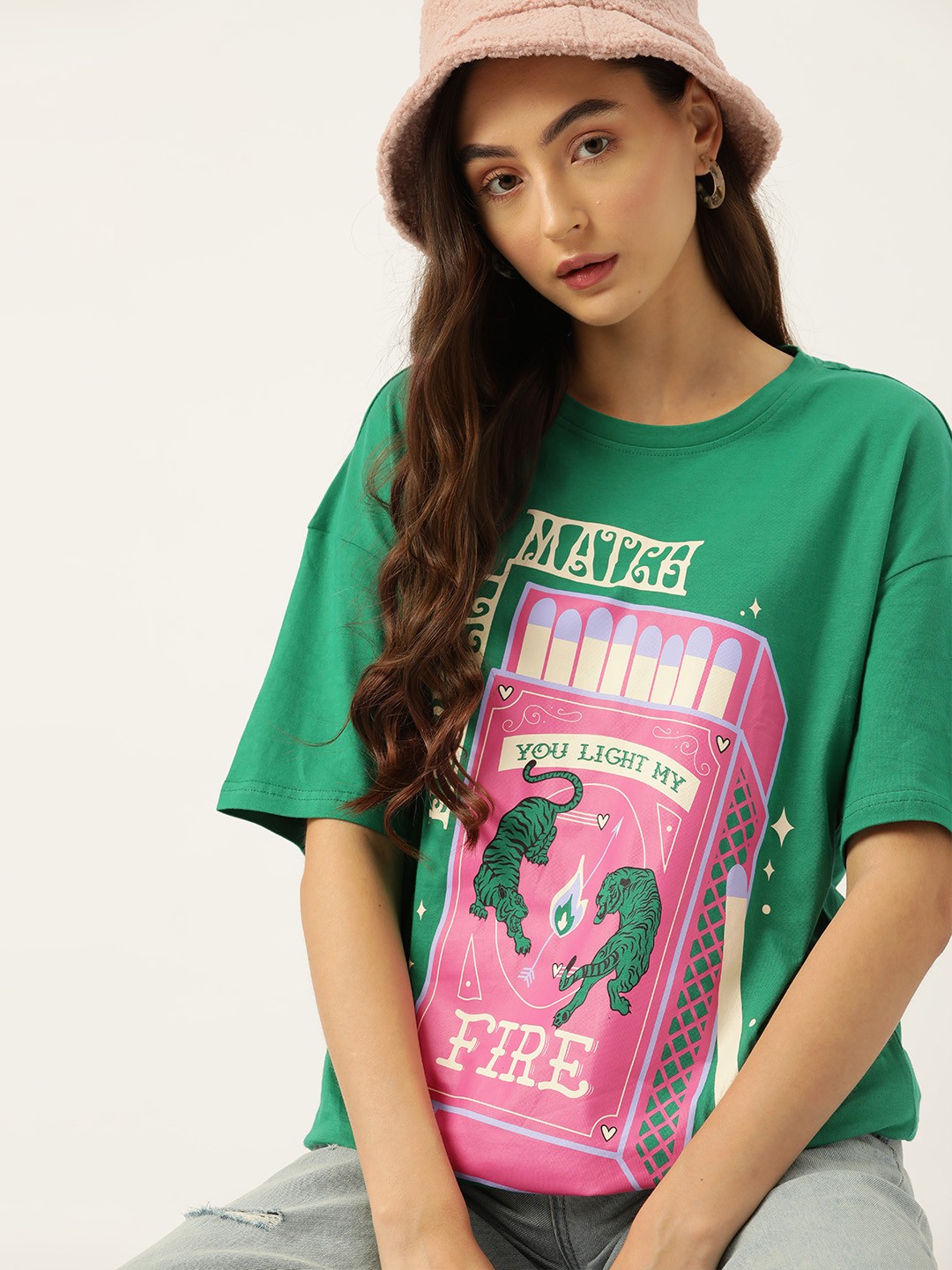 DressBerry Graphic Printed Drop-Shoulder Sleeves Pure Cotton Oversized T-shirt, Green
DressBerry Graphic Printed Drop-Shoulder Sleeves Pure Cotton Oversized T-shirt, Green