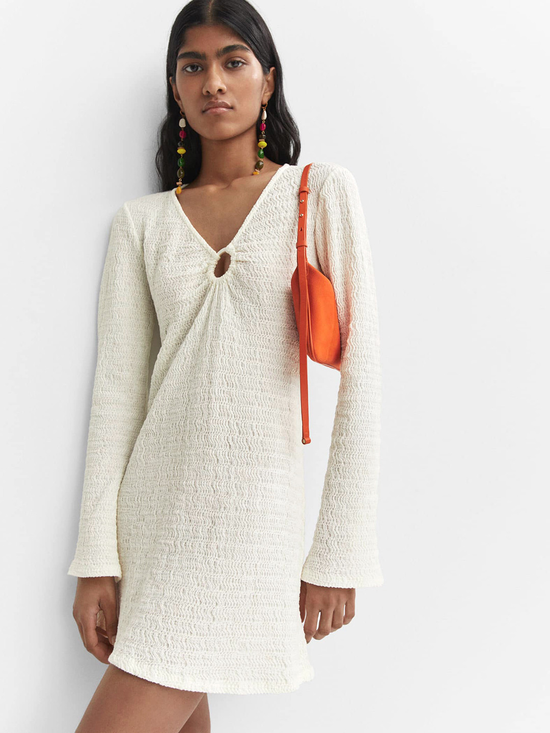 MANGO Textured Flared Sleeves A-Line Mini Dress, Off white
MANGO Textured Flared Sleeves A-Line Mini Dress, Off white