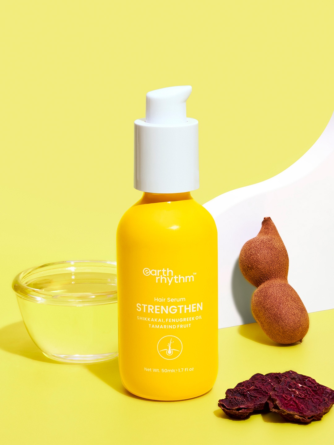 Earth Rhythm Strengthen Hair Serum with Fenugreek, Tarmarind Seed & Shikkakai - 50 ml, Yellow
Earth Rhythm Strengthen Hair Serum with Fenugreek, Tarmarind Seed & Shikkakai - 50 ml, Yellow