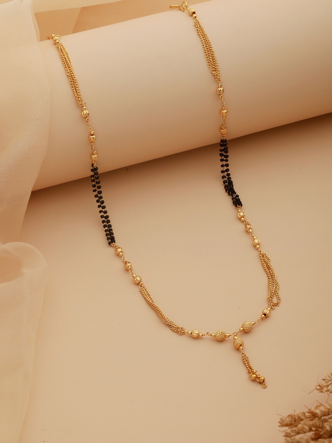 Aadvik Designs Gold-Plated Beaded Mangalsutra