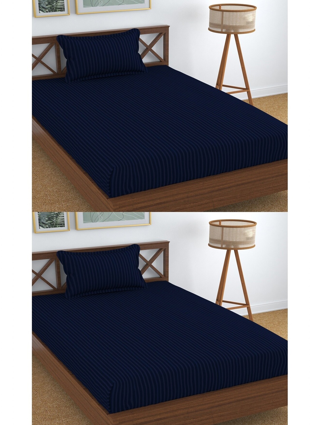 Homefab India Navy Blue Cotton 180 TC 2 Pieces Single Bedsheet With 2 Pieces Pillow Covers
Homefab India Navy Blue Cotton 180 TC 2 Pieces Single Bedsheet With 2 Pieces Pillow Covers