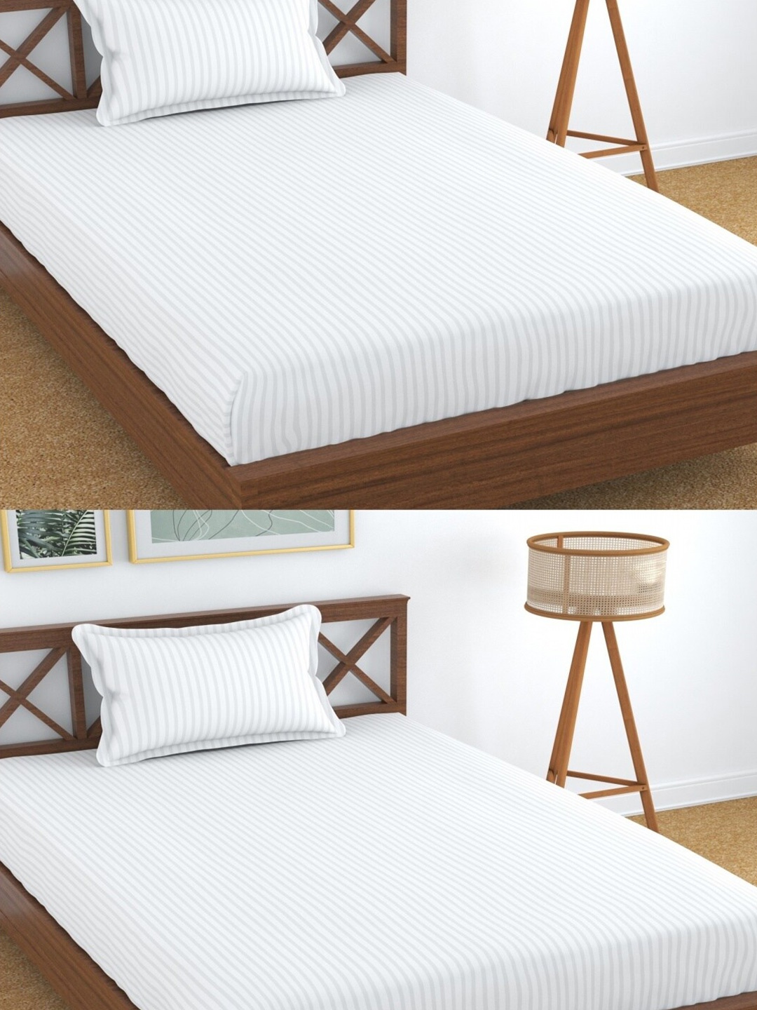 Homefab India White Striped Cotton 180TC 2 Pieces Single Bedsheet With 2 Pcs Pillow Covers
Homefab India White Striped Cotton 180TC 2 Pieces Single Bedsheet With 2 Pcs Pillow Covers