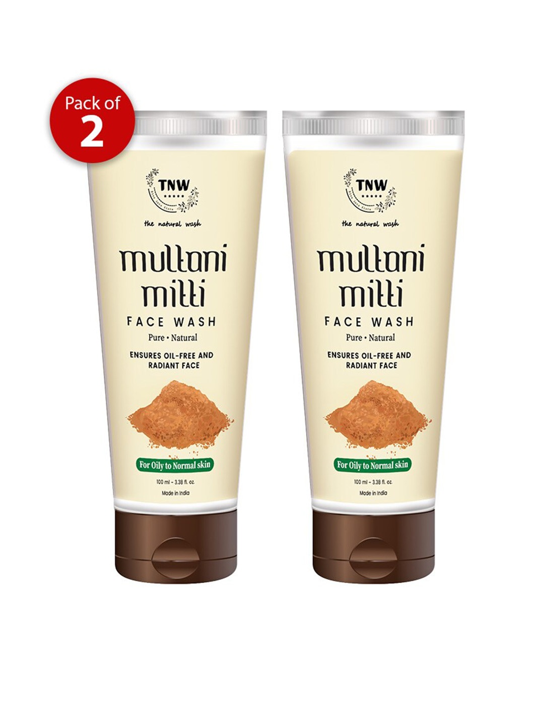 TNW the natural wash Set Of 2 Multani Mitti Face Wash For Oily Skin - 100ml Each, Beige
TNW the natural wash Set Of 2 Multani Mitti Face Wash For Oily Skin - 100ml Each, Beige
