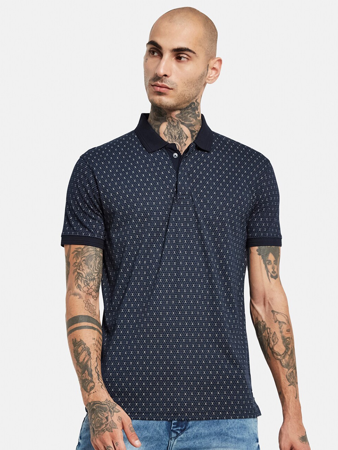 Octave Geometric Printed Polo Collar Cotton Regular Fit Casual T-shirt, Navy blue
Octave Geometric Printed Polo Collar Cotton Regular Fit Casual T-shirt, Navy blue