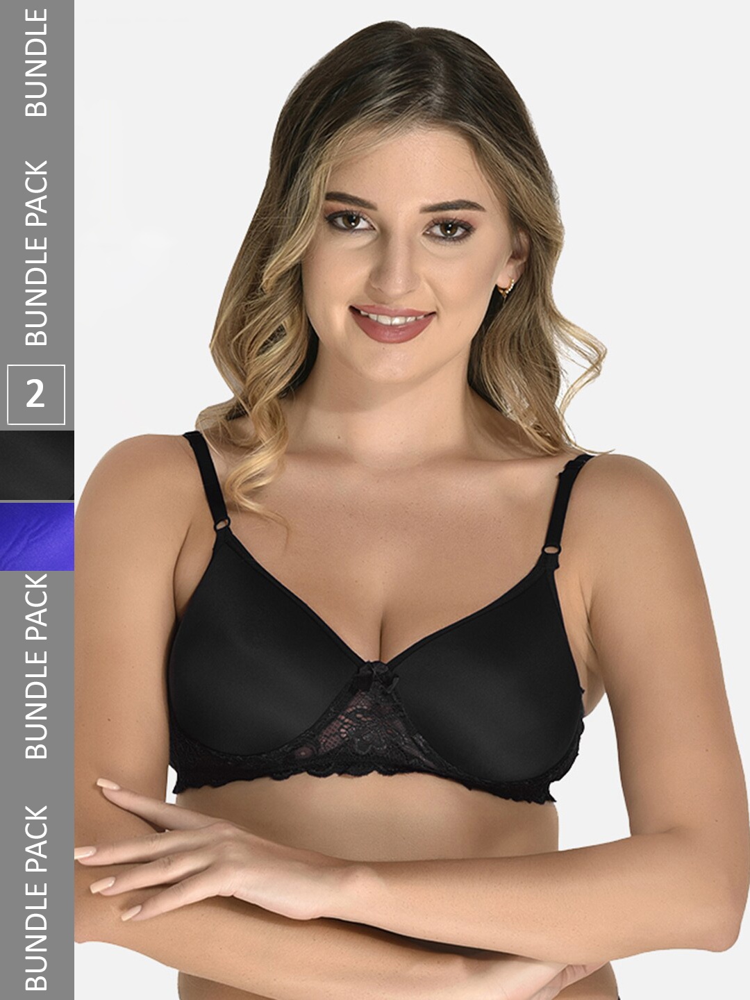 StyFun Pack Of 2 Full Coverage Lightly Padded Seamless Cotton Bra-All Day Comfort, Black
StyFun Pack Of 2 Full Coverage Lightly Padded Seamless Cotton Bra-All Day Comfort, Black