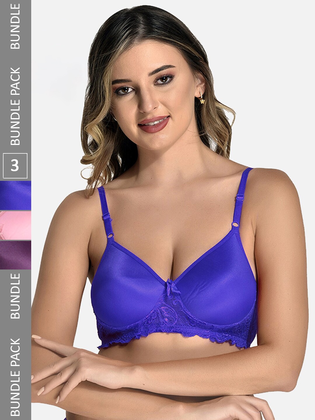 StyFun Pack Of 3 Full Coverage Lightly Padded Seamless Cotton Bra-All Day Comfort, Pink
StyFun Pack Of 3 Full Coverage Lightly Padded Seamless Cotton Bra-All Day Comfort, Pink