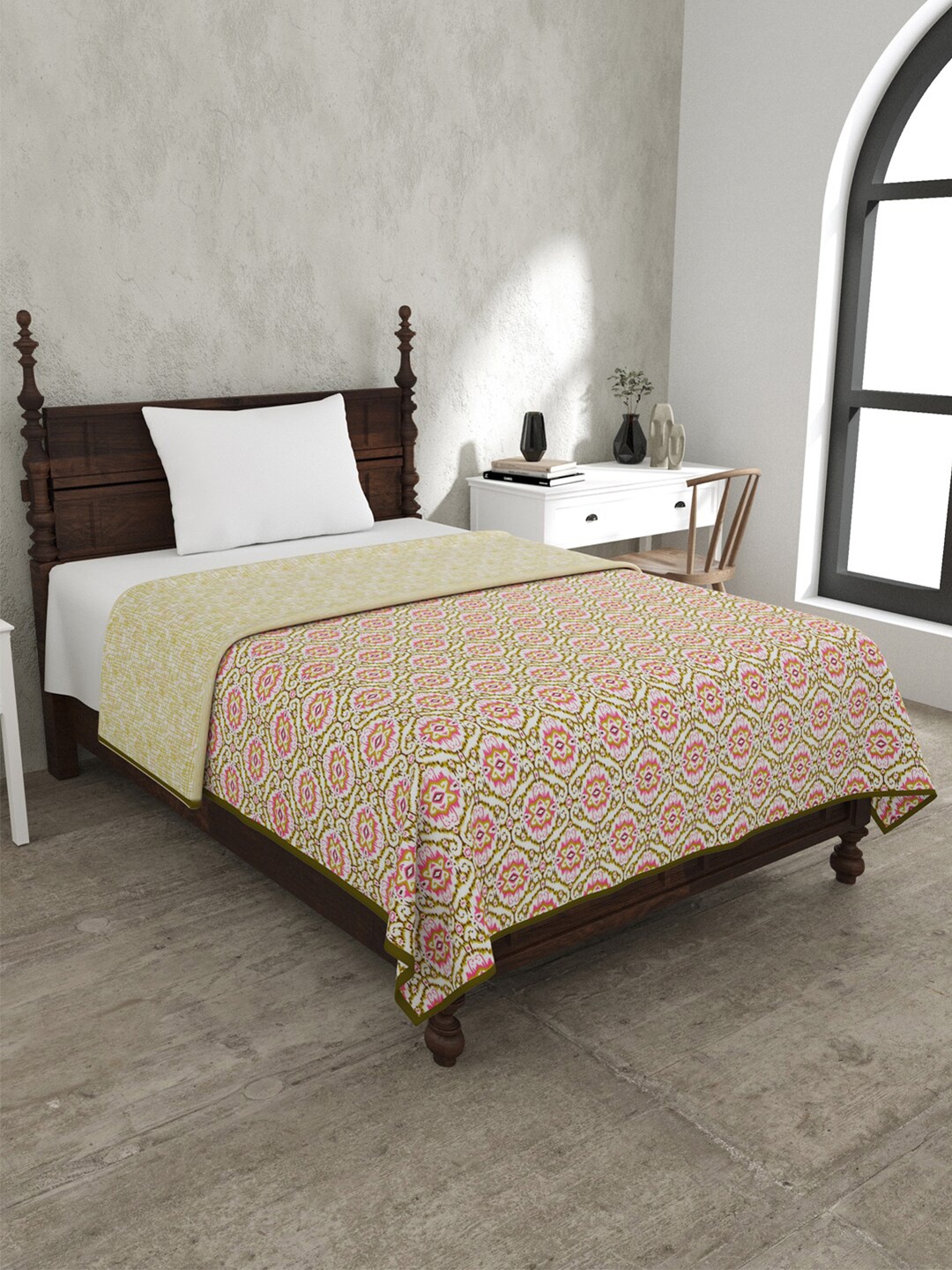 JAIPUR FABRIC The Illusion Green & Pink Mild Winter 120 GSM Cotton Single Bed Dohar
JAIPUR FABRIC The Illusion Green & Pink Mild Winter 120 GSM Cotton Single Bed Dohar
