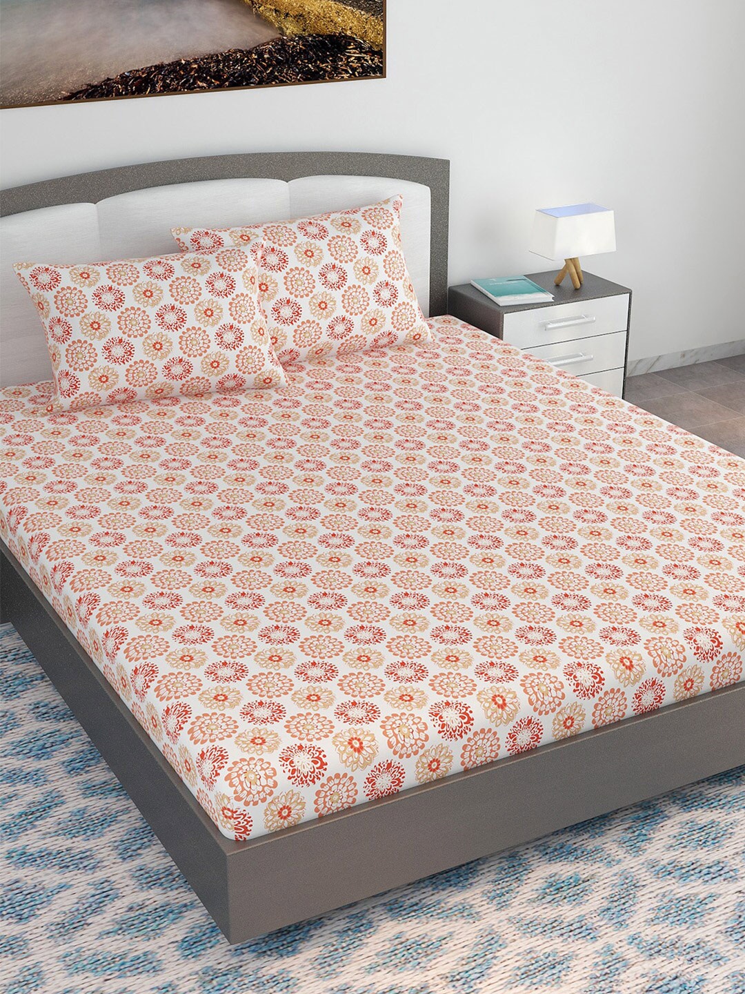 Divine Casa Peach-Coloured Ethnic Motifs Cotton 144 TC King Bedsheet with 2 Pillow Covers
Divine Casa Peach-Coloured Ethnic Motifs Cotton 144 TC King Bedsheet with 2 Pillow Covers