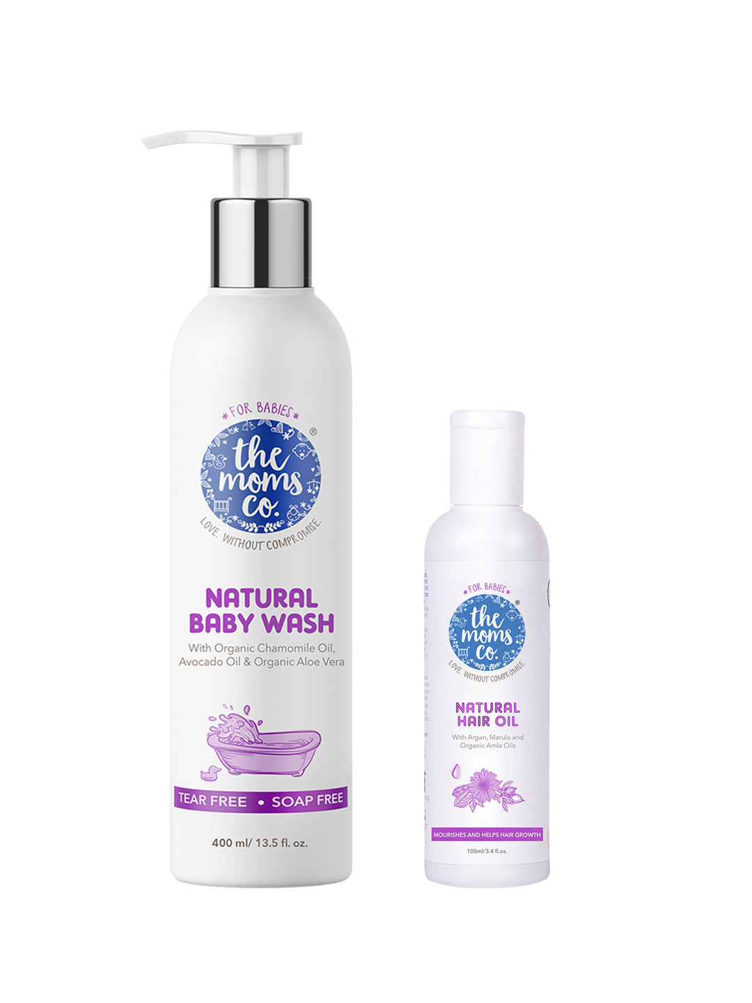 The Moms Co. Set of Natural Baby Wash - 400 ml & Natural Baby Hair Oil with Argan - 100 ml, White
The Moms Co. Set of Natural Baby Wash - 400 ml & Natural Baby Hair Oil with Argan - 100 ml, White