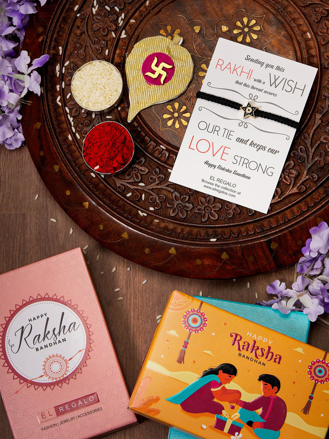 EL REGALO Evil Eye Name Initial Rakhi With Roli chawal Card, Black 
EL REGALO Evil Eye Name Initial Rakhi With Roli chawal Card, Black
