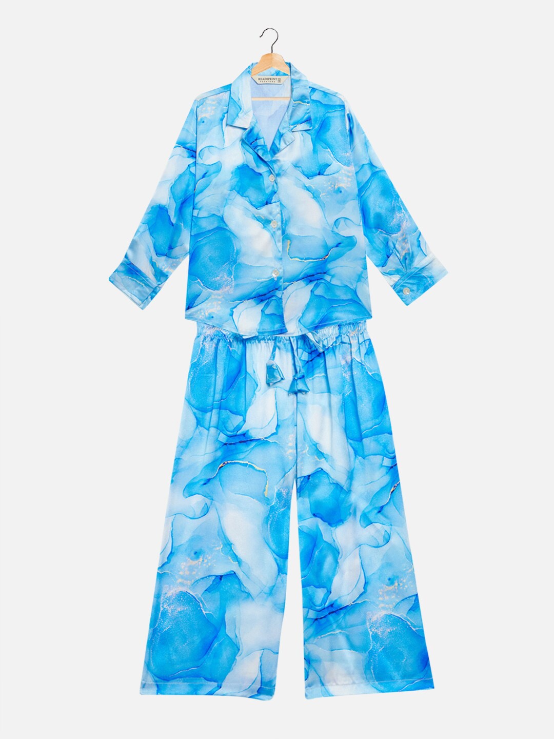 Readiprint Fashions Girls Abstract Printed Shirt With Palazzo, Blue