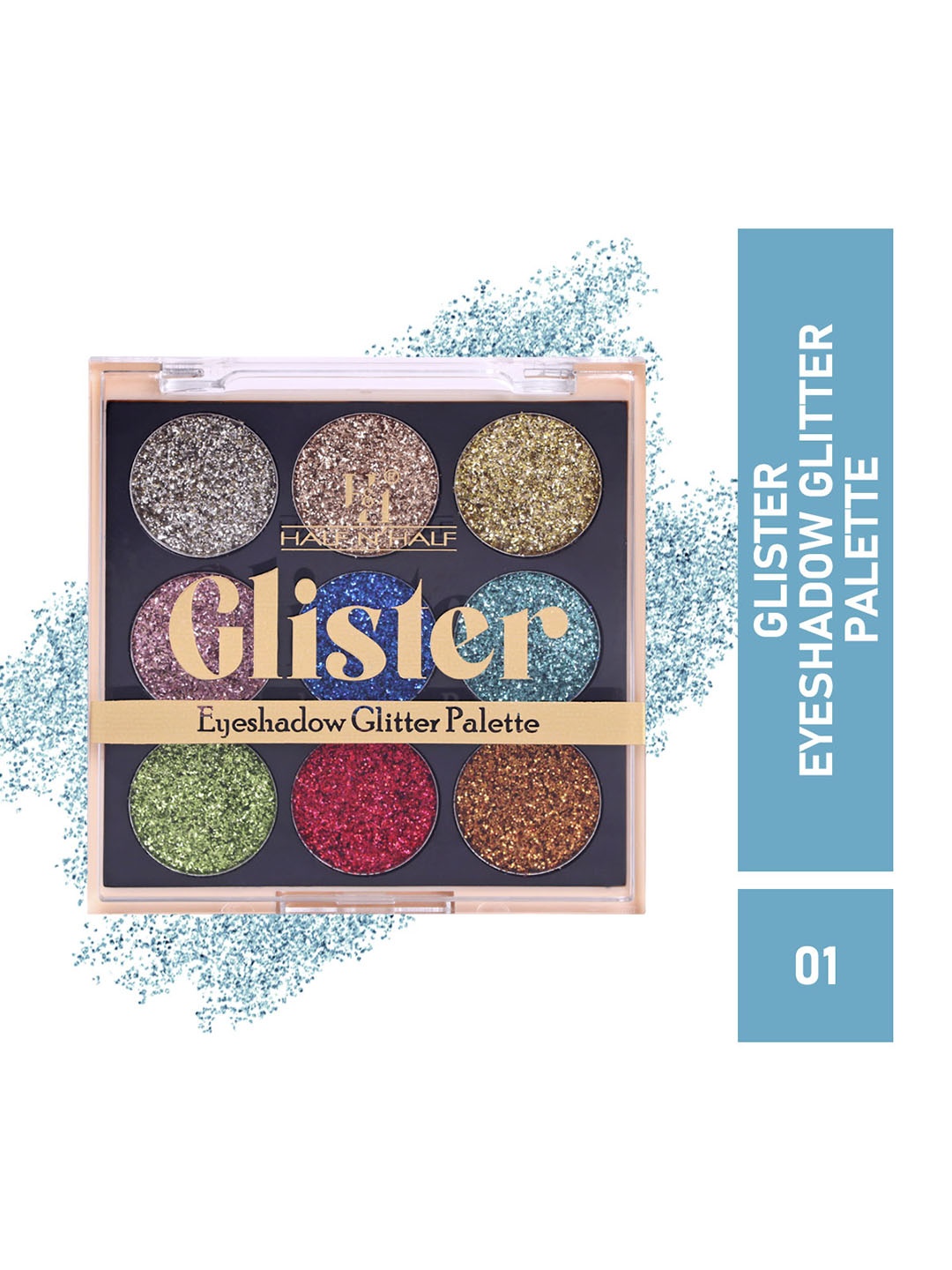 Half N Half Glister Long Lasting Waterproof Glitter Eyeshadow Palette - Shade 01, Multi
Half N Half Glister Long Lasting Waterproof Glitter Eyeshadow Palette - Shade 01, Multi