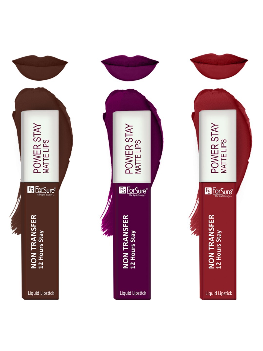 ForSure Set Of 3 Power Stay Matte Non-Transfer Waterproof Liquid Lipstick - 5ml Each, Red
ForSure Set Of 3 Power Stay Matte Non-Transfer Waterproof Liquid Lipstick - 5ml Each, Red