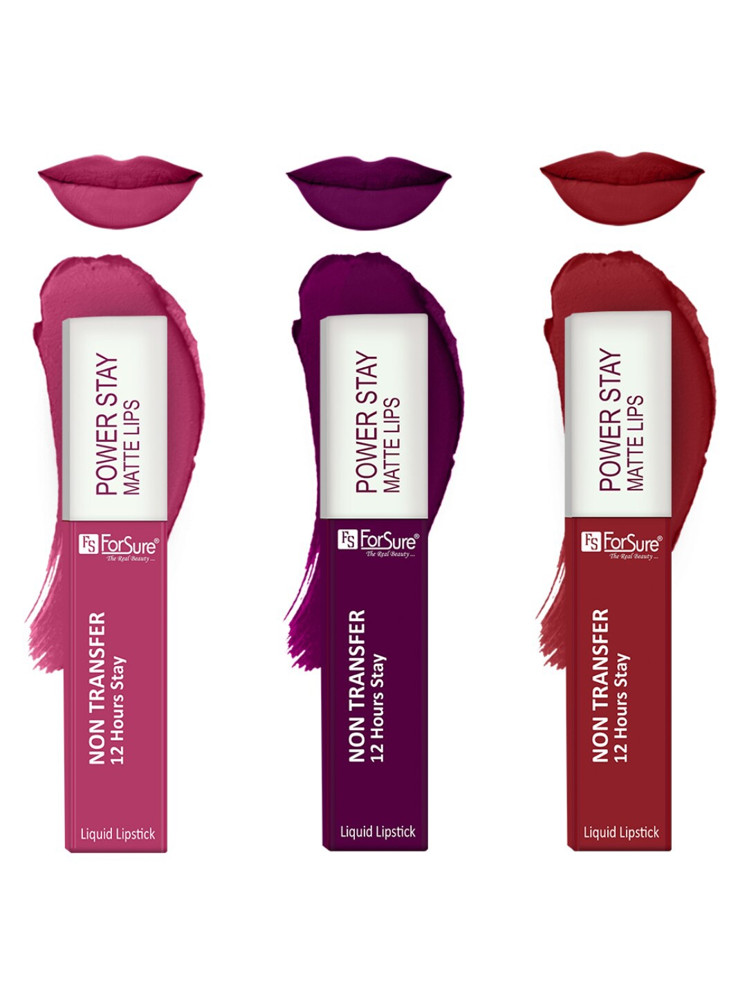 ForSure Set Of 3 Power Stay Matte Non-Transfer Waterproof Liquid Lipstick - 5ml Each, Pink
ForSure Set Of 3 Power Stay Matte Non-Transfer Waterproof Liquid Lipstick - 5ml Each, Pink