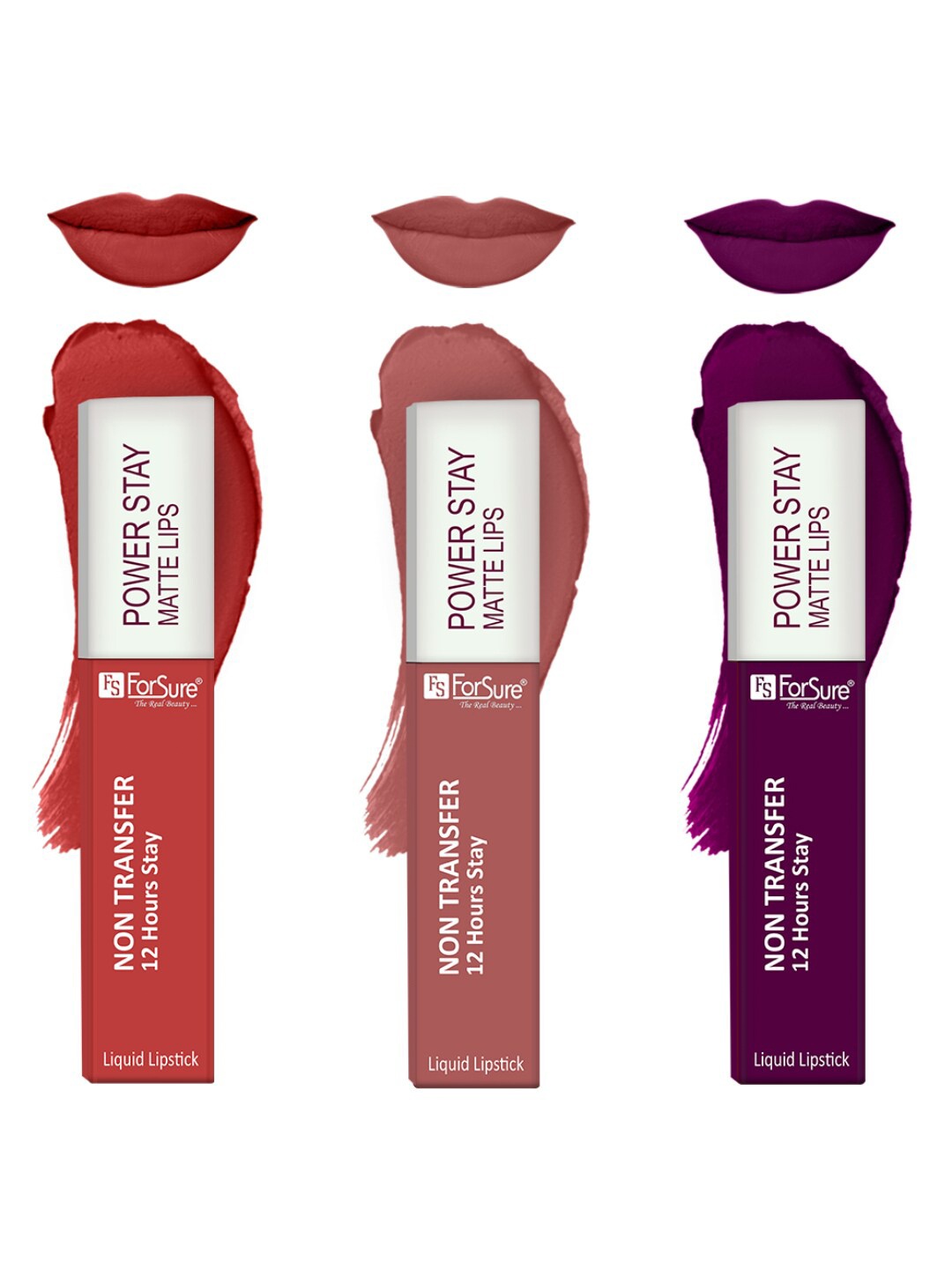 ForSure Set Of 3 Power Stay Matte Non-Transfer Waterproof Liquid Lipstick - 5ml Each, Burgundy
ForSure Set Of 3 Power Stay Matte Non-Transfer Waterproof Liquid Lipstick - 5ml Each, Burgundy