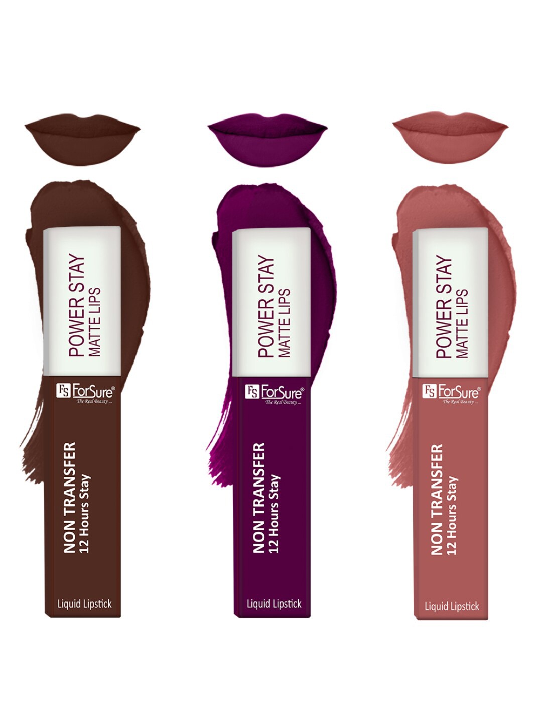 ForSure Power Stay 3-Pcs Liquid Matte Lipsticks - Wine Twist Caramel Nude & Walnut Brown, Peach
ForSure Power Stay 3-Pcs Liquid Matte Lipsticks - Wine Twist Caramel Nude & Walnut Brown, Peach