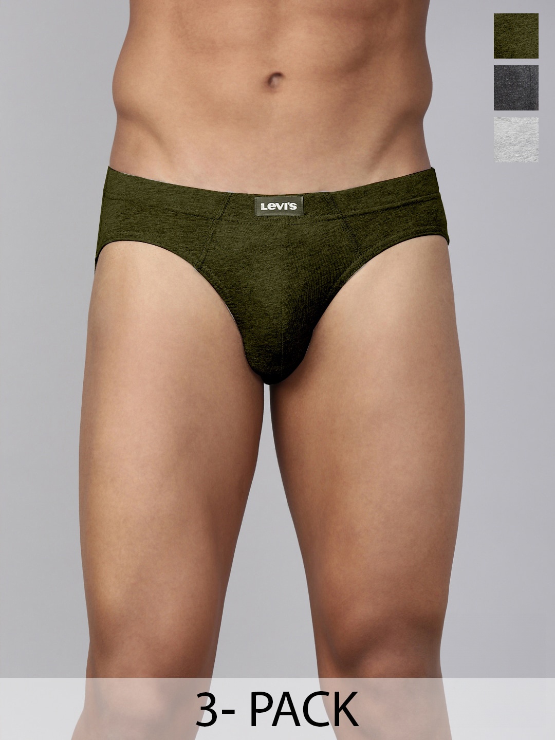 Levi's 011 Comfort Brief for Men, Comfort & Smartskin Technology (Multicolor - Pack of 3), Grey melange
Levi's 011 Comfort Brief for Men, Comfort & Smartskin Technology (Multicolor - Pack of 3), Grey melange