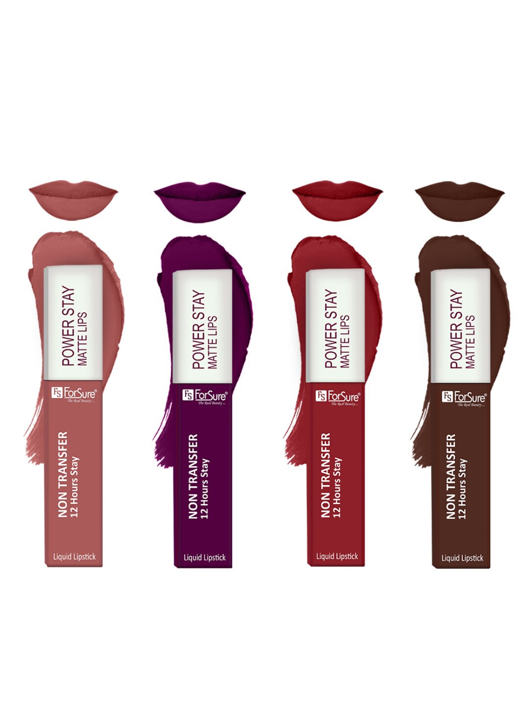ForSure Set Of 4 Power Stay Matte Non-Transfer Waterproof Liquid Lipstick - 5ml Each, Nude
ForSure Set Of 4 Power Stay Matte Non-Transfer Waterproof Liquid Lipstick - 5ml Each, Nude