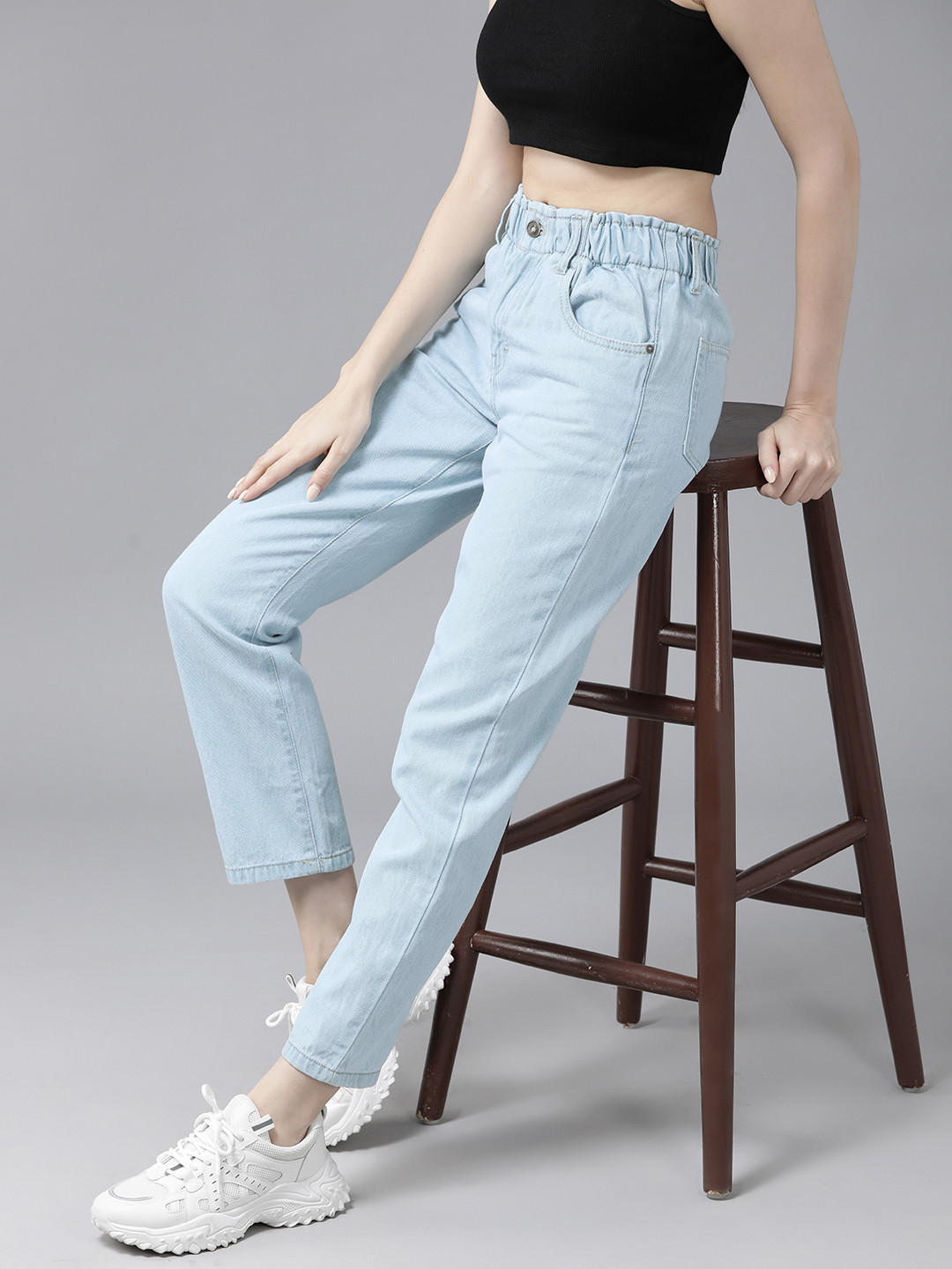 The Roadster Lifestyle Co. Women Pure Cotton Jeans, Blue 
The Roadster Lifestyle Co. Women Pure Cotton Jeans, Blue