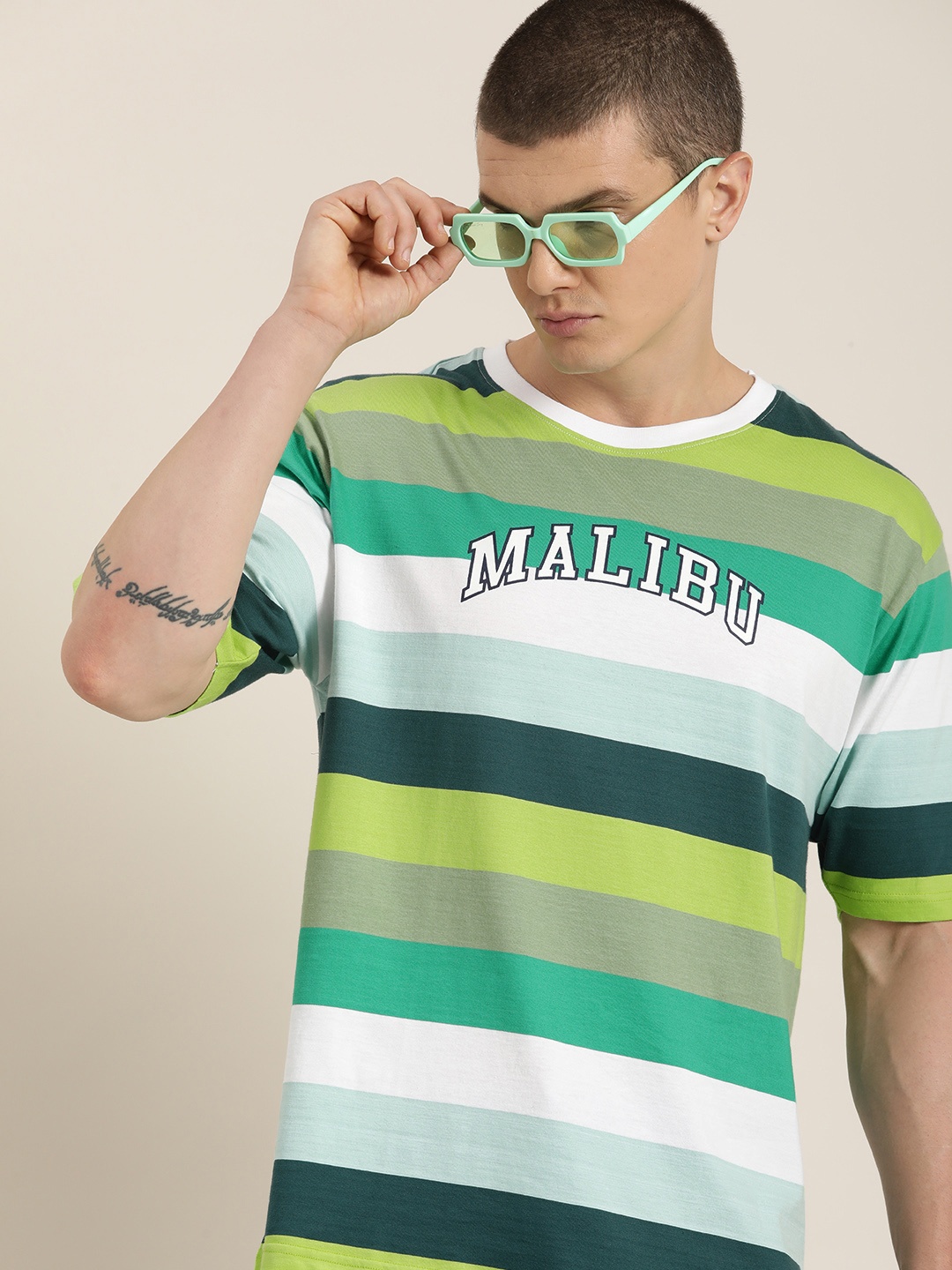 Difference of Opinion Men Striped Oversized Drop-Shoulder Sleeves Pure Cotton T-shirt, Multi
Difference of Opinion Men Striped Oversized Drop-Shoulder Sleeves Pure Cotton T-shirt, Multi