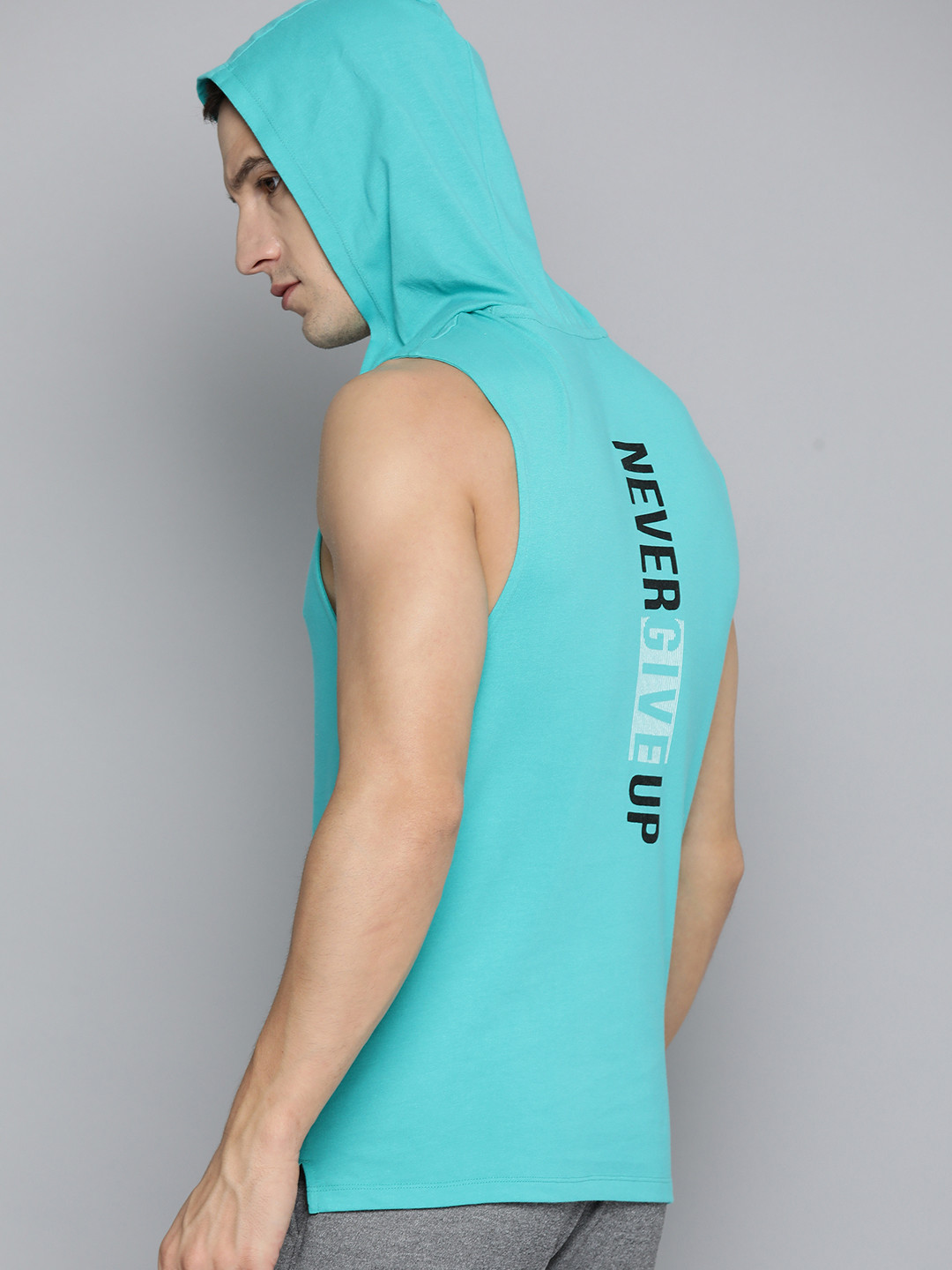 HRX by Hrithik Roshan Men Typography Printed Hooded Pure Cotton T-shirt, Turquoise blue
HRX by Hrithik Roshan Men Typography Printed Hooded Pure Cotton T-shirt, Turquoise blue