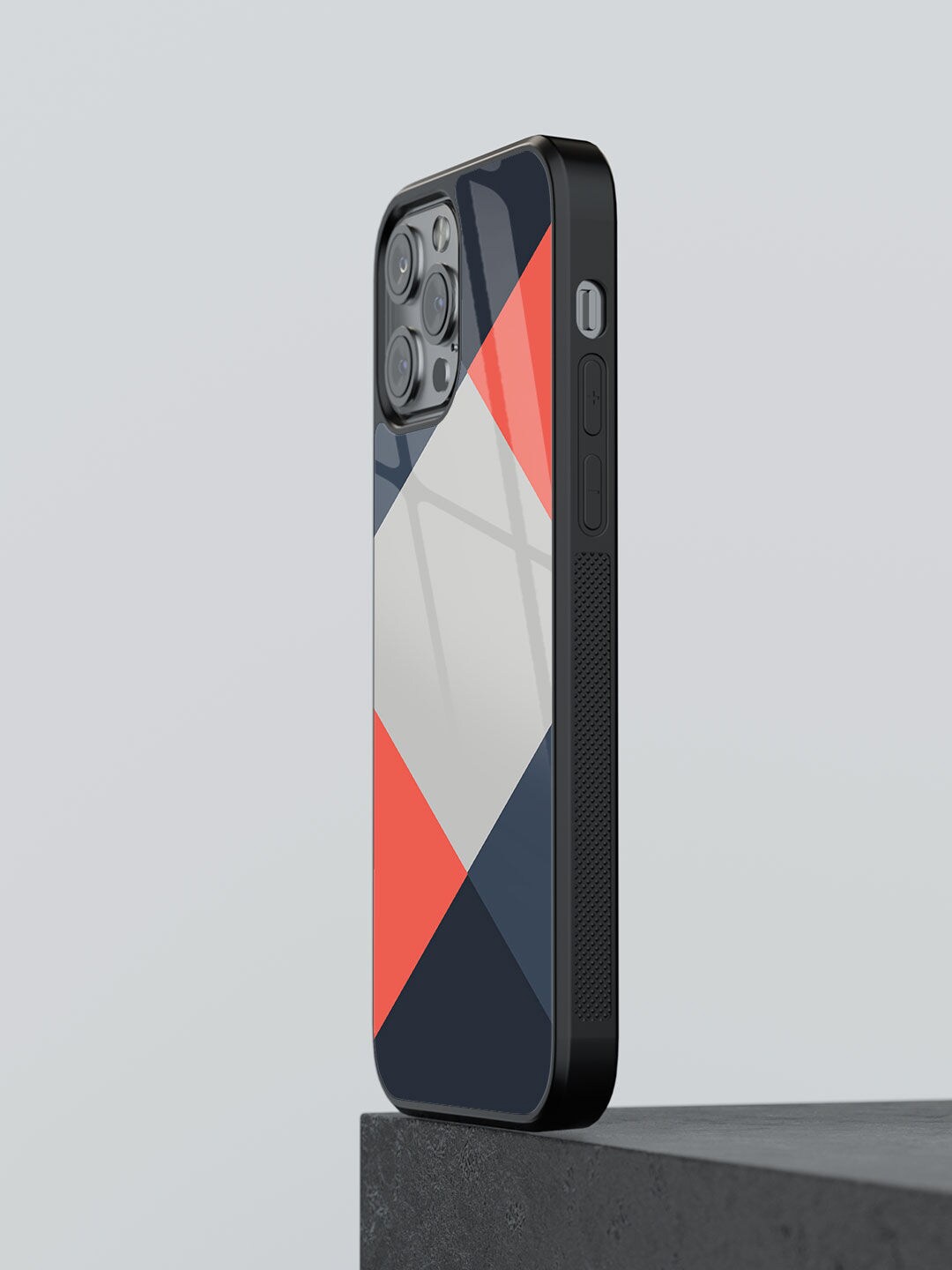 macmerise Criss Cross Design iPhone 12 Pro Max Glass Case, Grey