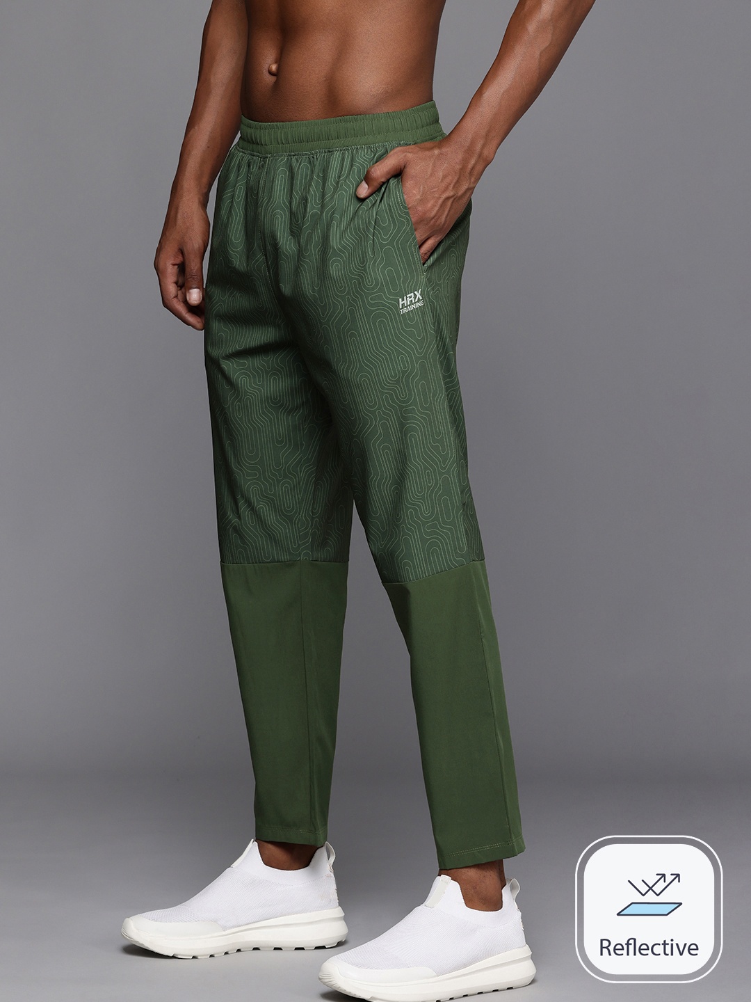 HRX by Hrithik Roshan Men Printed Rapid-Dry Antimicrobial Training Track Pants, Olive
HRX by Hrithik Roshan Men Printed Rapid-Dry Antimicrobial Training Track Pants, Olive