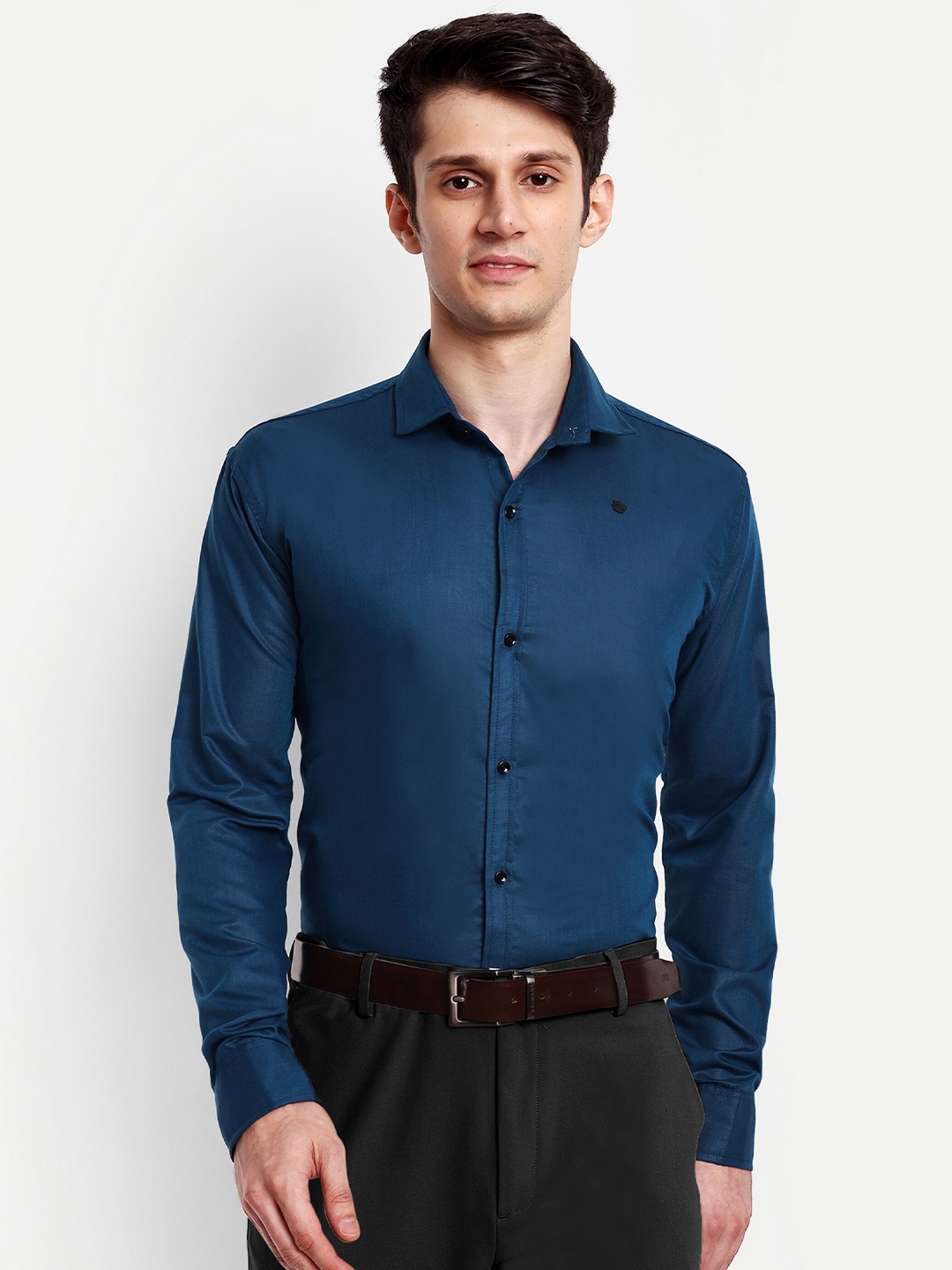 GETCHI Premium Spread Collar Formal Shirt, Blue