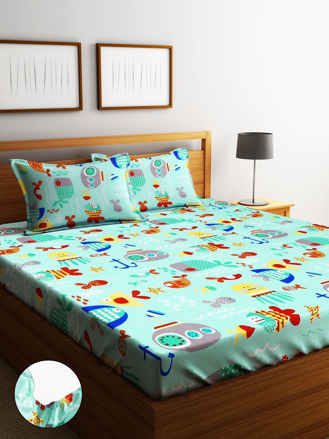 Home Sizzler Blue & Red Printed Cotton Fitted 210 TC King Bedsheet With 2 Pillow Covers
Home Sizzler Blue & Red Printed Cotton Fitted 210 TC King Bedsheet With 2 Pillow Covers