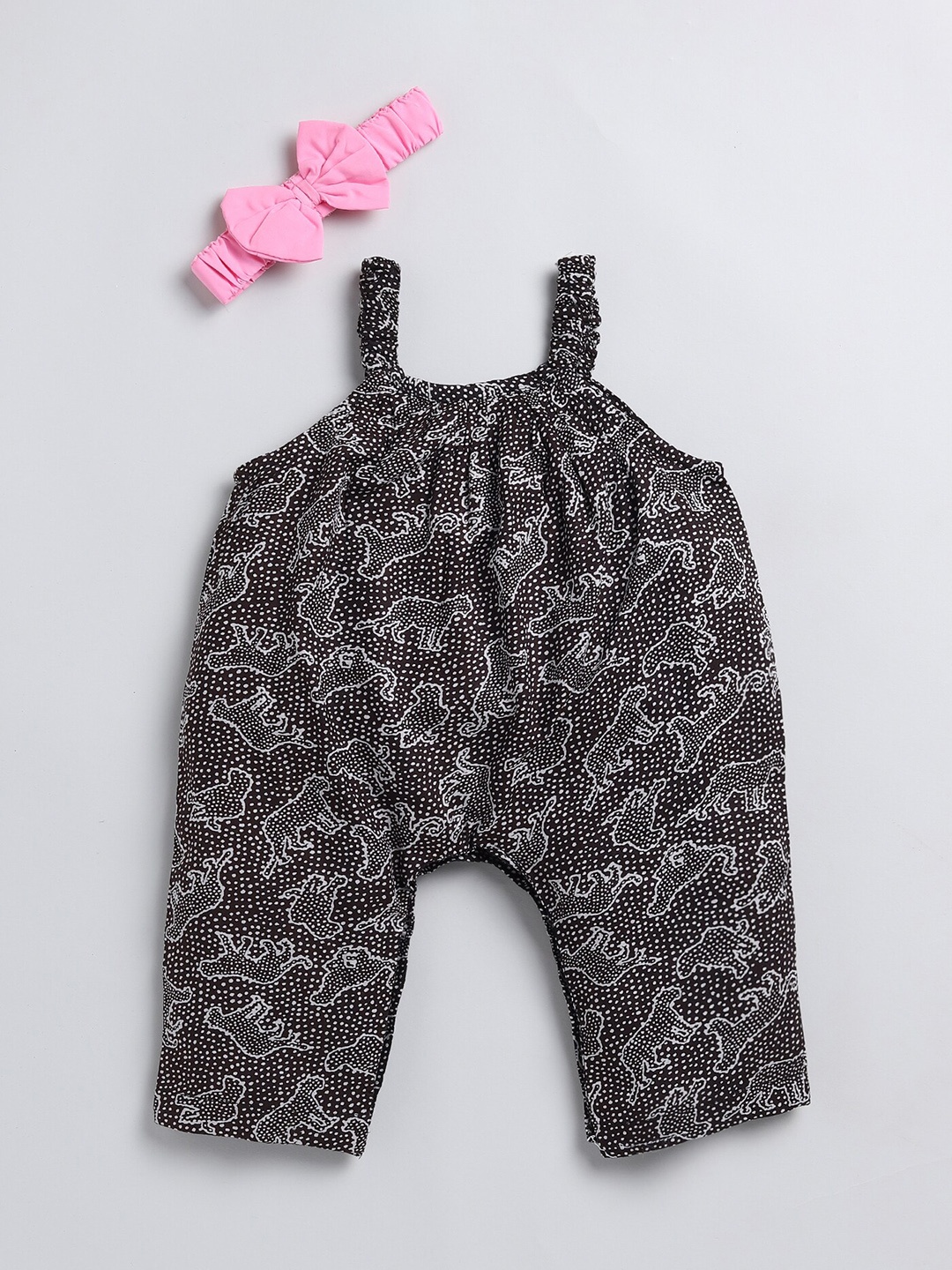 M'andy Conversational Printed Shoulder Strap Bow Tie-Ups Cotton Jumpsuit, Black
M'andy Conversational Printed Shoulder Strap Bow Tie-Ups Cotton Jumpsuit, Black