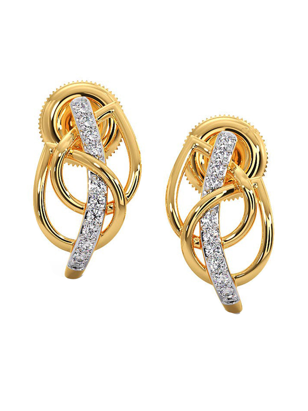CANDERE A KALYAN JEWELLERS COMPANY 18KT BIS Hallmark Gold Diamond-Studded Earrings -2 g
CANDERE A KALYAN JEWELLERS COMPANY 18KT BIS Hallmark Gold Diamond-Studded Earrings -2 g