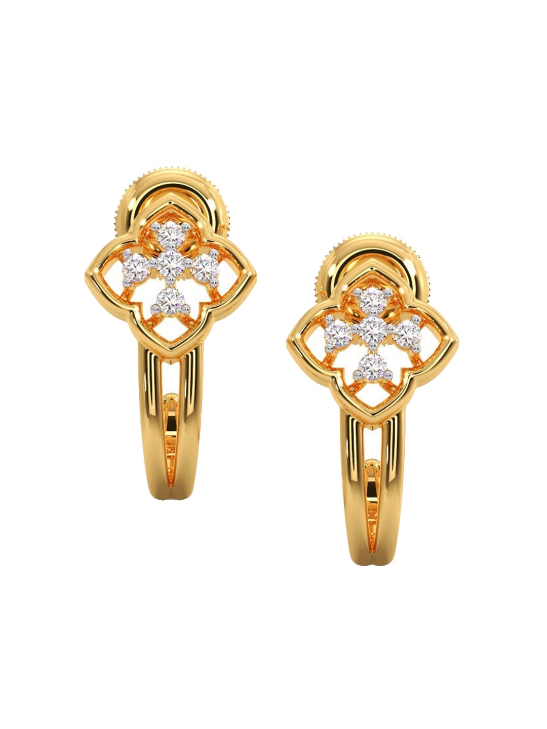 CANDERE A KALYAN JEWELLERS COMPANY 18KT BIS Hallmark Gold Diamond-Studded Earrings -2.0gm
CANDERE A KALYAN JEWELLERS COMPANY 18KT BIS Hallmark Gold Diamond-Studded Earrings -2.0gm