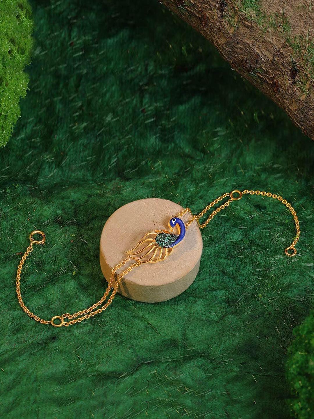 CANDERE A KALYAN JEWELLERS COMPANY Peacock 18KT (750) Gold Gemstone Bracelet-2.26gm
CANDERE A KALYAN JEWELLERS COMPANY Peacock 18KT (750) Gold Gemstone Bracelet-2.26gm