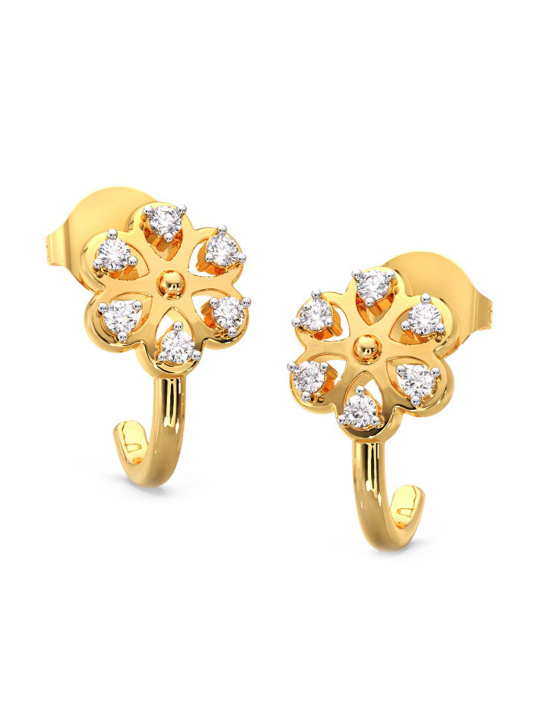 CANDERE A KALYAN JEWELLERS COMPANY 18KT Gold BIS Hallmark & Diamond-Studded Earrings 1.91g
CANDERE A KALYAN JEWELLERS COMPANY 18KT Gold BIS Hallmark & Diamond-Studded Earrings 1.91g
