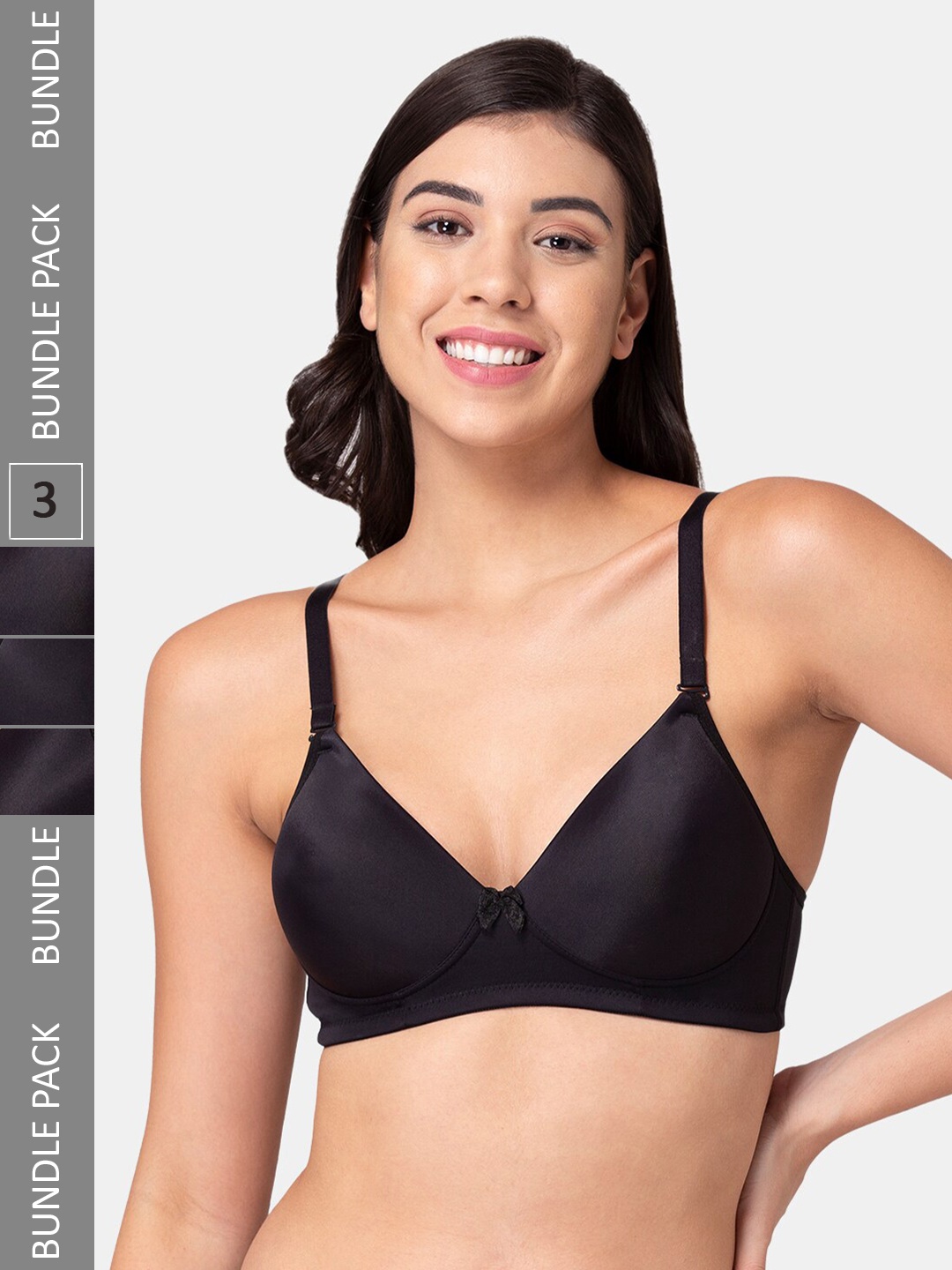 Tweens Pack Of 3 Non-Wired Lightly Padded Seamless Cotton T-Shirt Bra with All Day Comfort, Black
Tweens Pack Of 3 Non-Wired Lightly Padded Seamless Cotton T-Shirt Bra with All Day Comfort, Black