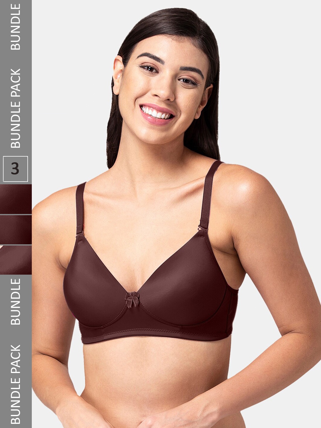 Tweens Pack Of 3 Full Coverage Non-Wired Lightly Padded T-Shirt Bra All Day Comfort, Coffee brown
Tweens Pack Of 3 Full Coverage Non-Wired Lightly Padded T-Shirt Bra All Day Comfort, Coffee brown