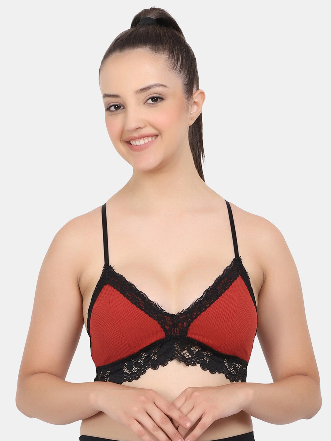 Amour Secret Floral Laced Full Coverage Lightly Padded Bra with All Day Comfort, Rust
Amour Secret Floral Laced Full Coverage Lightly Padded Bra with All Day Comfort, Rust