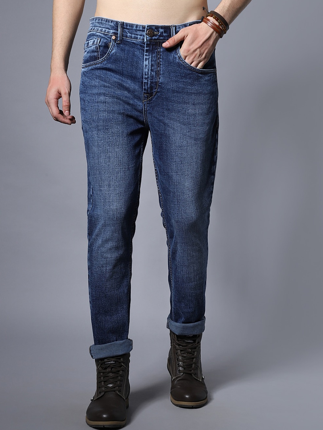 High Star Men Straight Fit Clean Look Whiskers and Chevrons Mid-Rise Stretchable Jeans, Blue
High Star Men Straight Fit Clean Look Whiskers and Chevrons Mid-Rise Stretchable Jeans, Blue