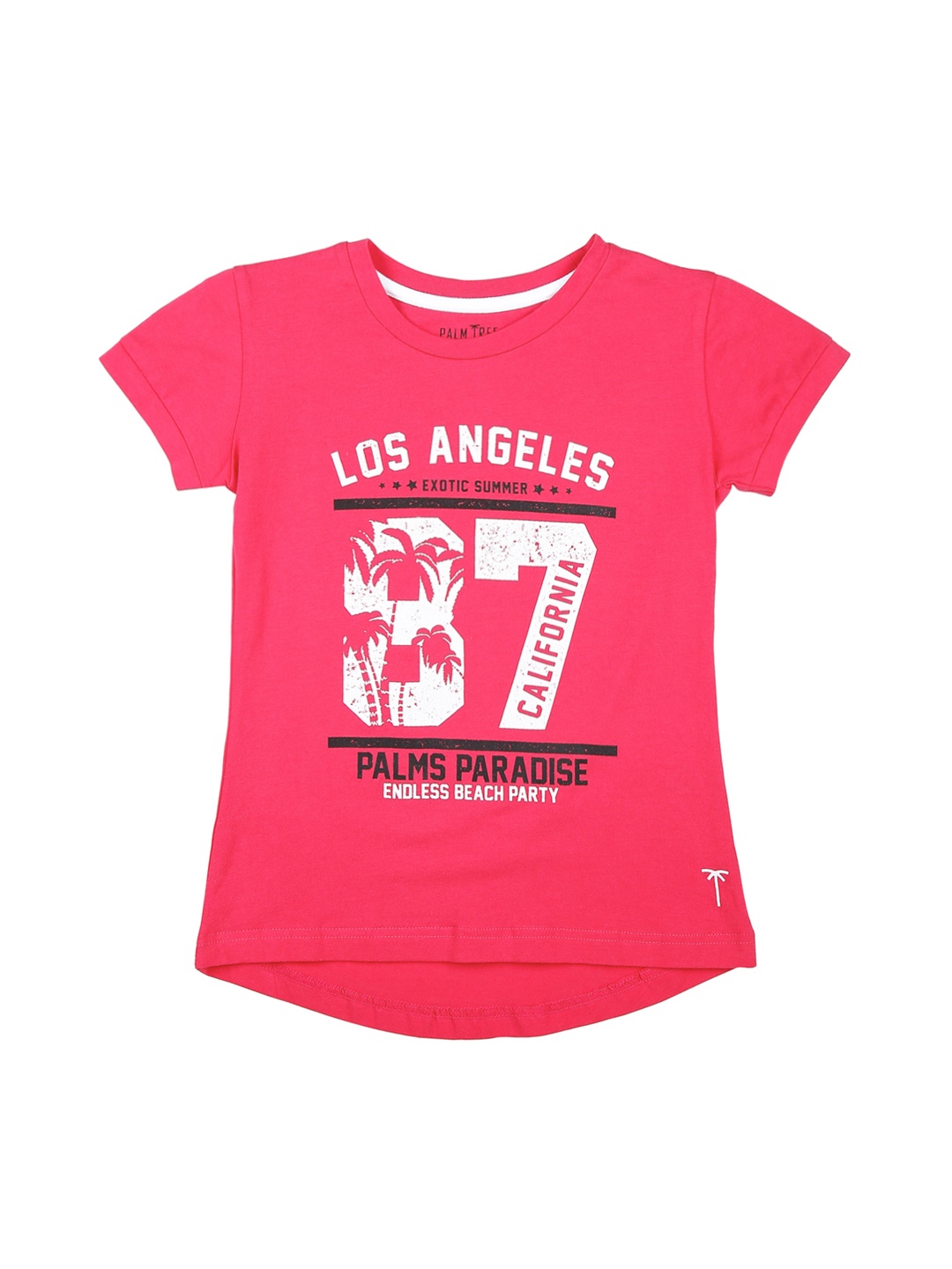 Palm Tree Girls Pink Printed Top