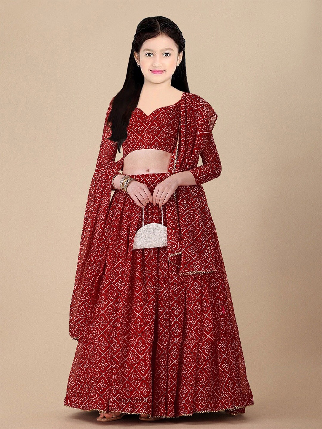 APNISHA Girls Red & White Printed Semi-Stitched Lehenga & Unstitched Blouse With Dupatta
APNISHA Girls Red & White Printed Semi-Stitched Lehenga & Unstitched Blouse With Dupatta