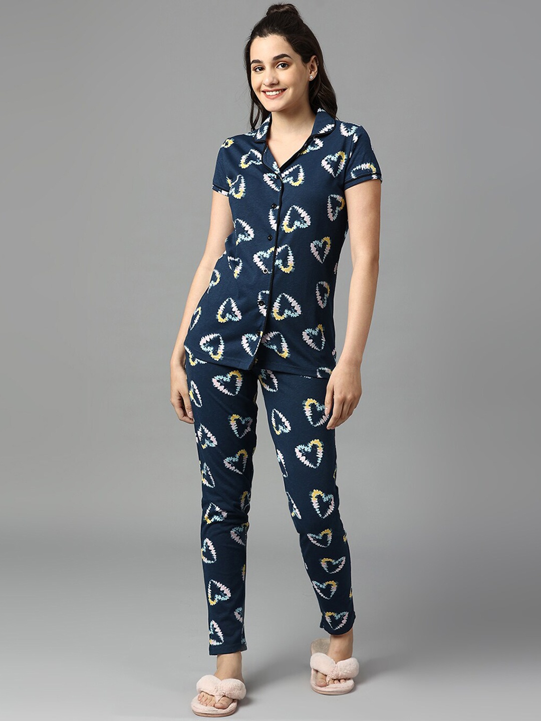 Manaca Conversational Printed Lapel Collar Pure Cotton Shirt With Trousers, Navy blue
Manaca Conversational Printed Lapel Collar Pure Cotton Shirt With Trousers, Navy blue