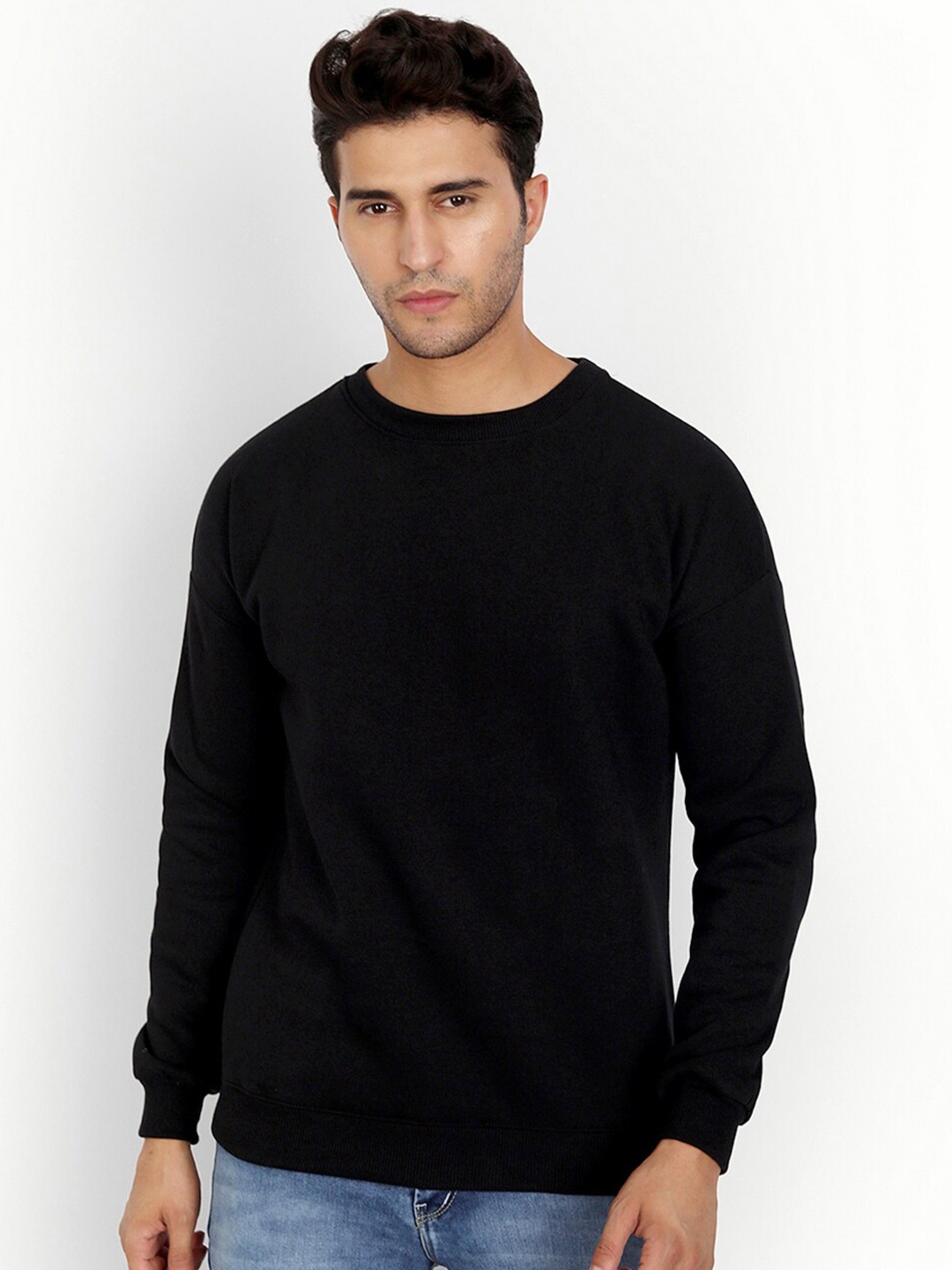 COLOR CAPITAL Fleece Pullover Sweatshirt, Black
