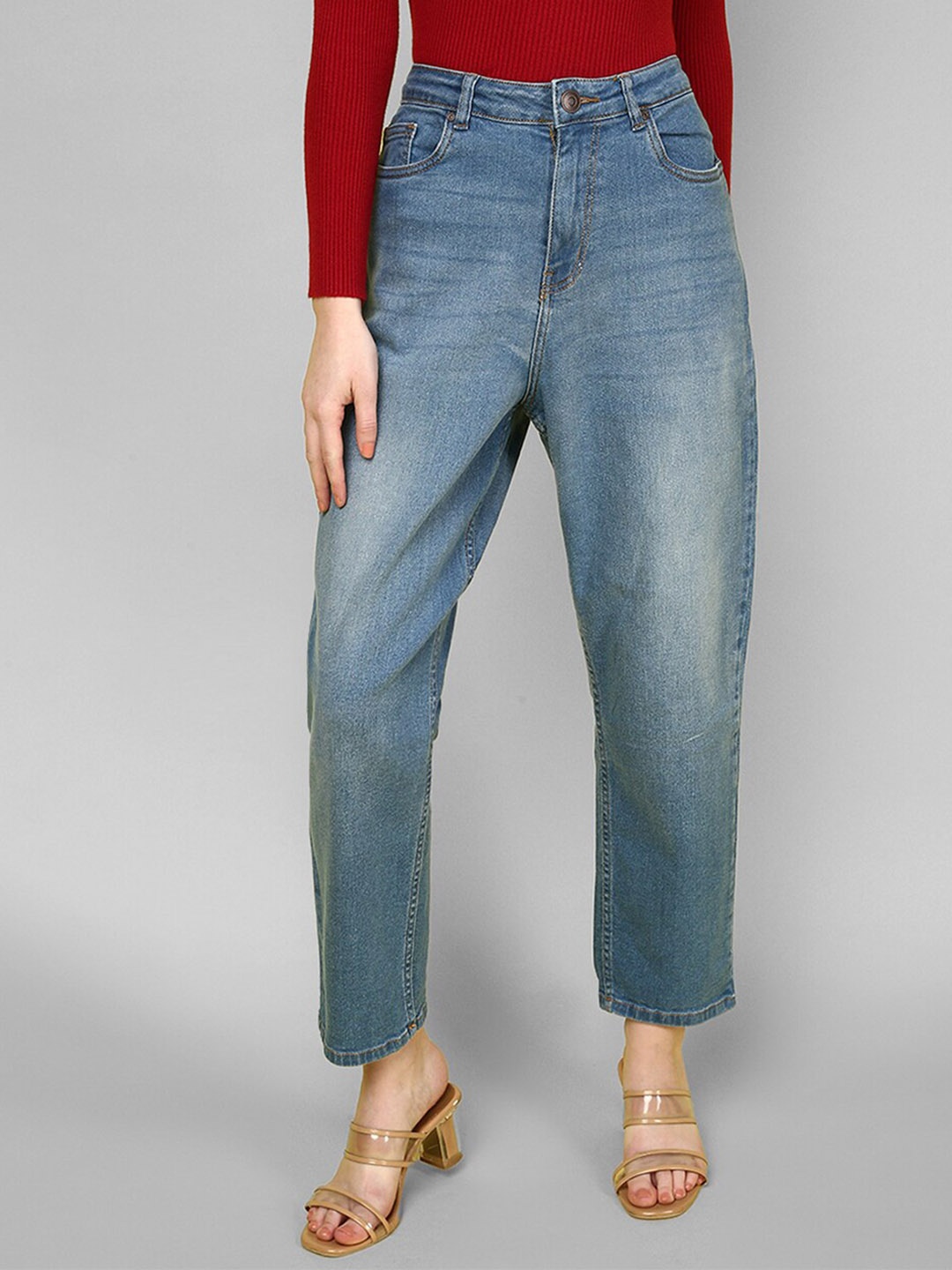 JUNEBERRY Women Original Mom Fit High-Rise Light Fade Clean Look Stretchable Jeans, Blue
JUNEBERRY Women Original Mom Fit High-Rise Light Fade Clean Look Stretchable Jeans, Blue