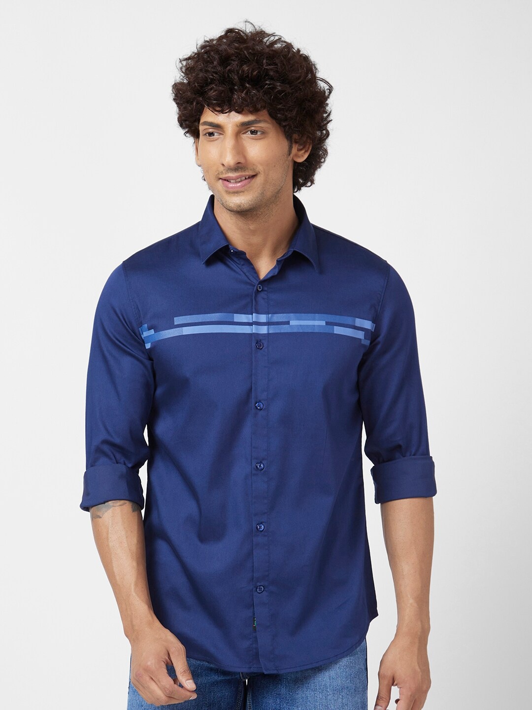 SPYKAR Classic Hortizontal Striped Regular Fit Spread Collar Opaque Casual Shirt, Blue
SPYKAR Classic Hortizontal Striped Regular Fit Spread Collar Opaque Casual Shirt, Blue