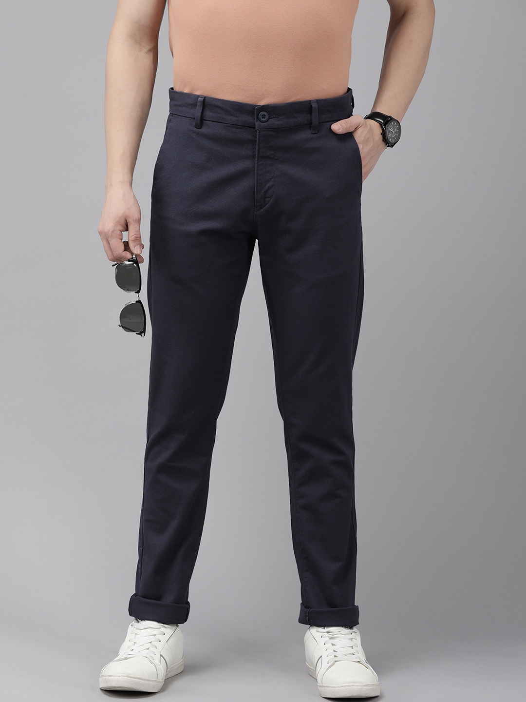 U.S. Polo Assn. Men Self Design Mid-Rise Slim Fit Textured Chinos Trousers, Navy blue
U.S. Polo Assn. Men Self Design Mid-Rise Slim Fit Textured Chinos Trousers, Navy blue