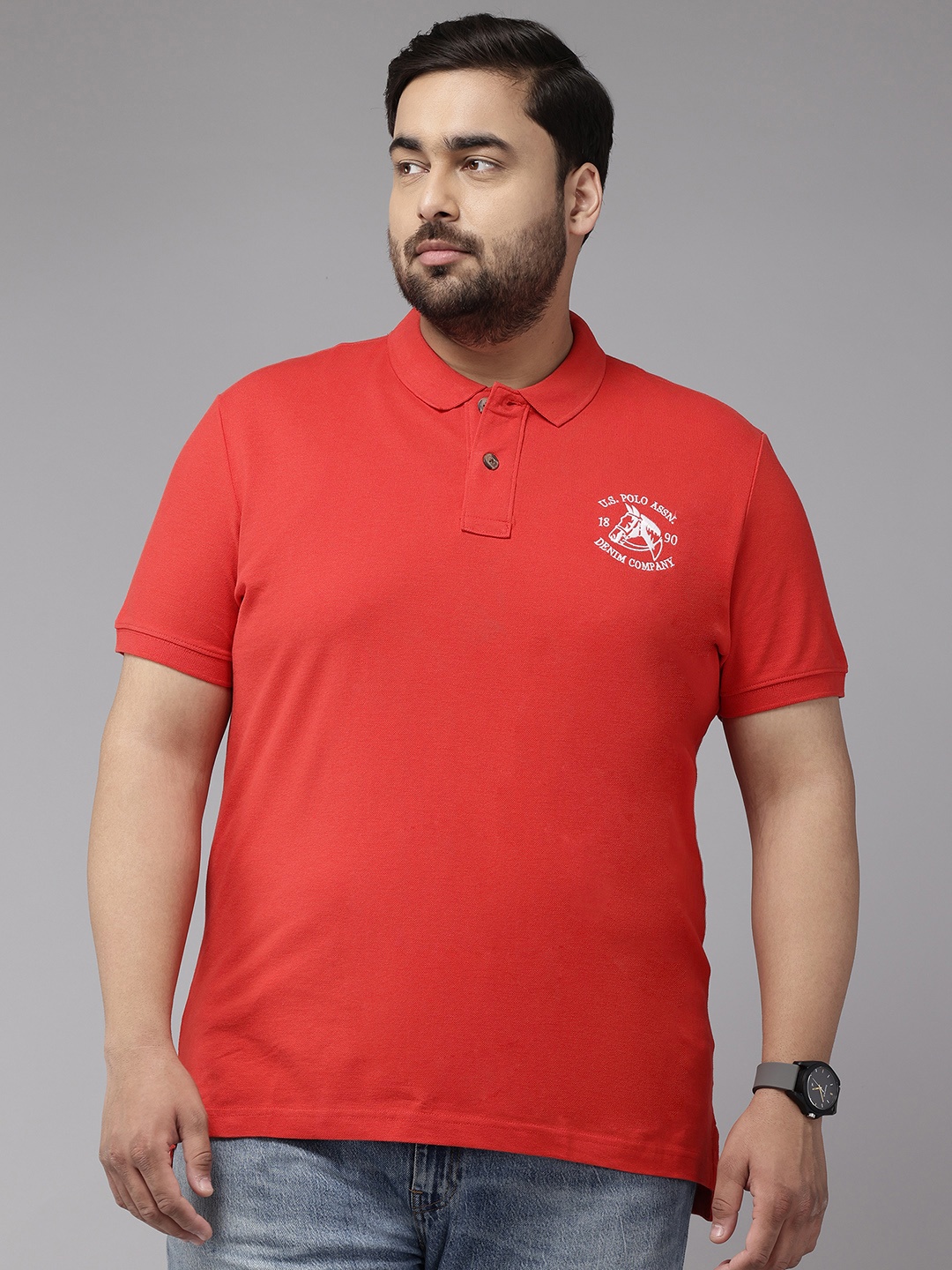 U.S. Polo Assn. Denim Co. Plus Size Brand Logo Embroidered Pure Cotton Polo T-shirt, Red
U.S. Polo Assn. Denim Co. Plus Size Brand Logo Embroidered Pure Cotton Polo T-shirt, Red